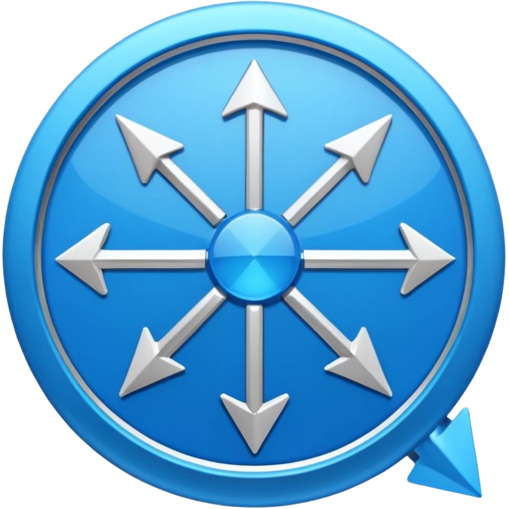 mac os icon conversion, rotation arrows, vivid blue, skeuomorphic emoji