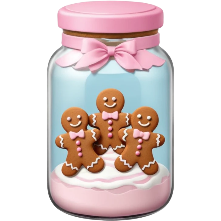 pastel pink christmas gingerbread cookies in jar with pink lid  emoji