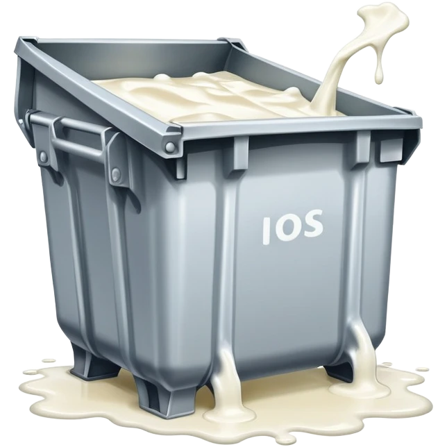 Dumpster with milk dripping out  emoji