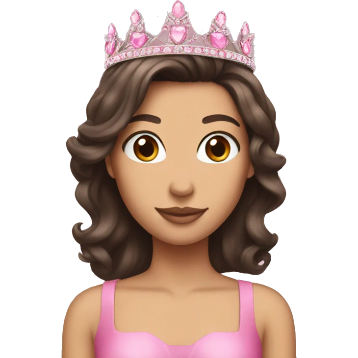 Brunette pink tiara emoji emoji
