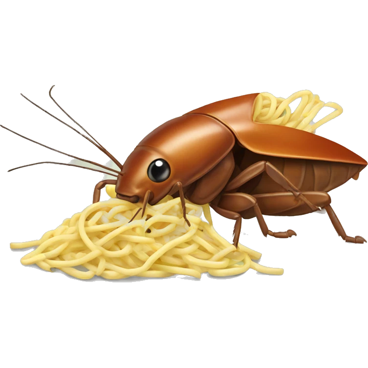 Cockroach eating noodles emoji