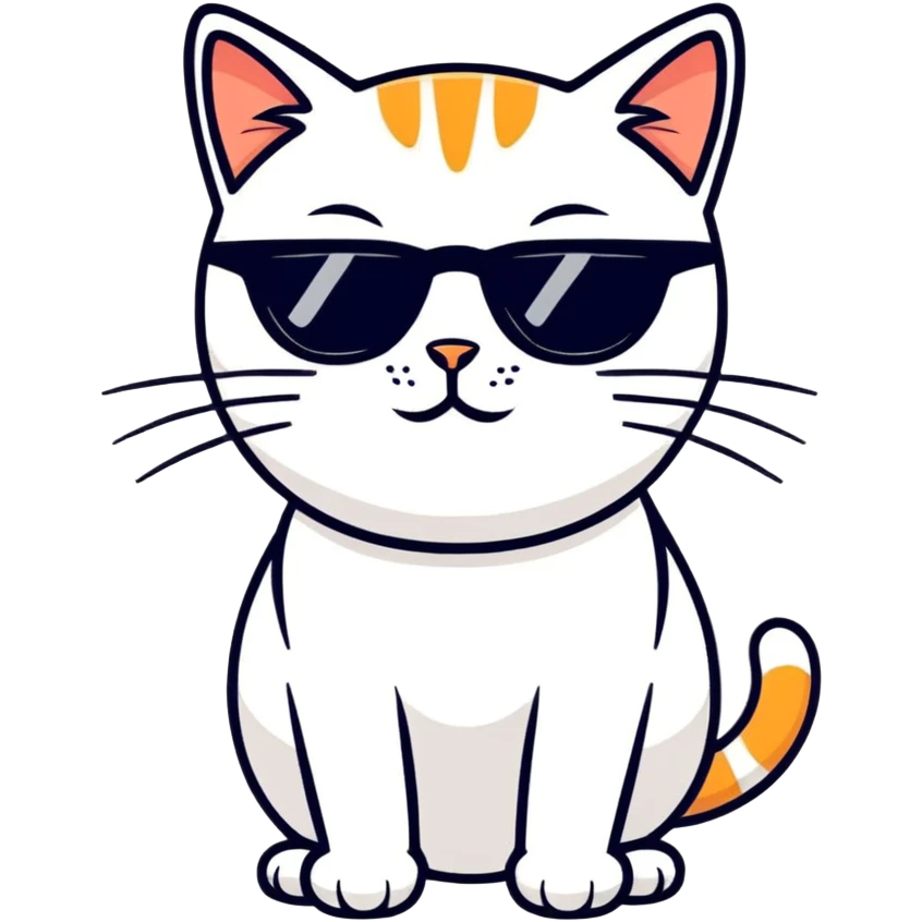 Cat with sunglasses emoji