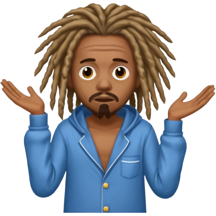 scared rapper with dreadlocks and pyjamas emoji