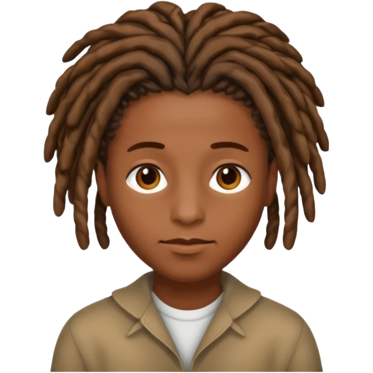 short, brown skin, locs emoji