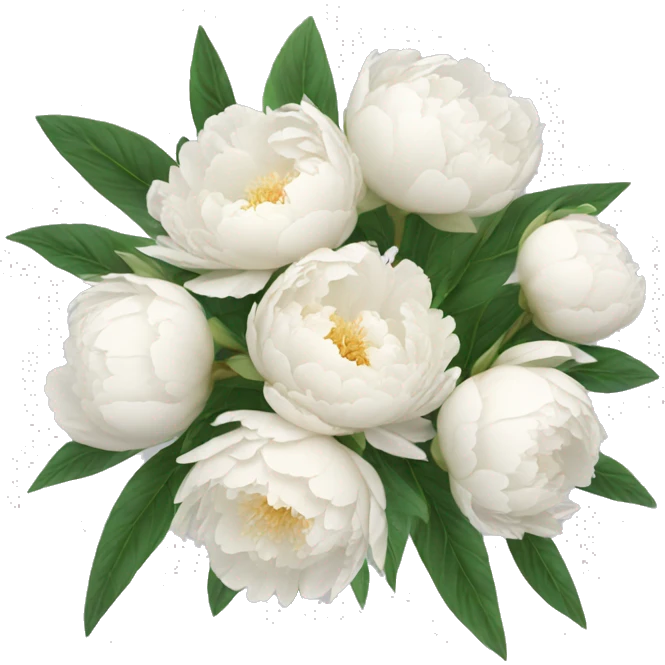 Bouquet of white peonies  emoji