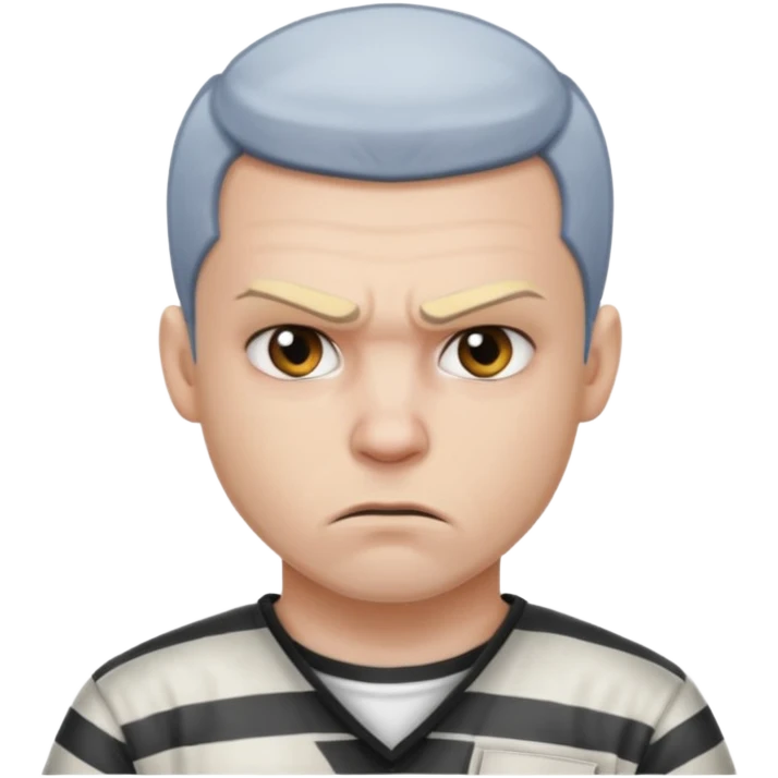 angry blonde tattooed male prisoner with prison BG emoji