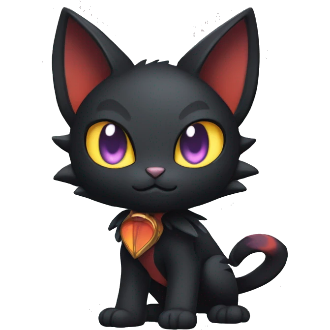 Cool Cute Edgy Black Dark Chibi Cat-Noibat-Noivern-Litten-Fakémon-hybrid emoji