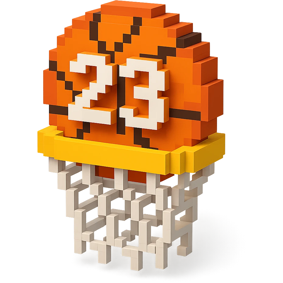 баскетбольный мяч с надписью "23" в сетке, no background emoji