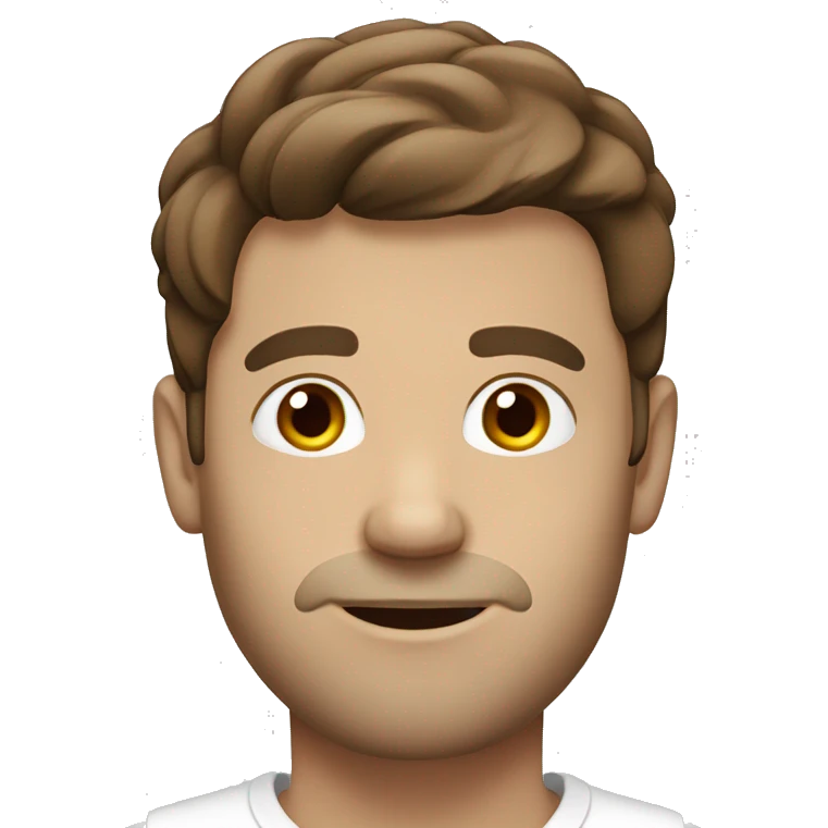 Brown haired man with white cream on face emoji