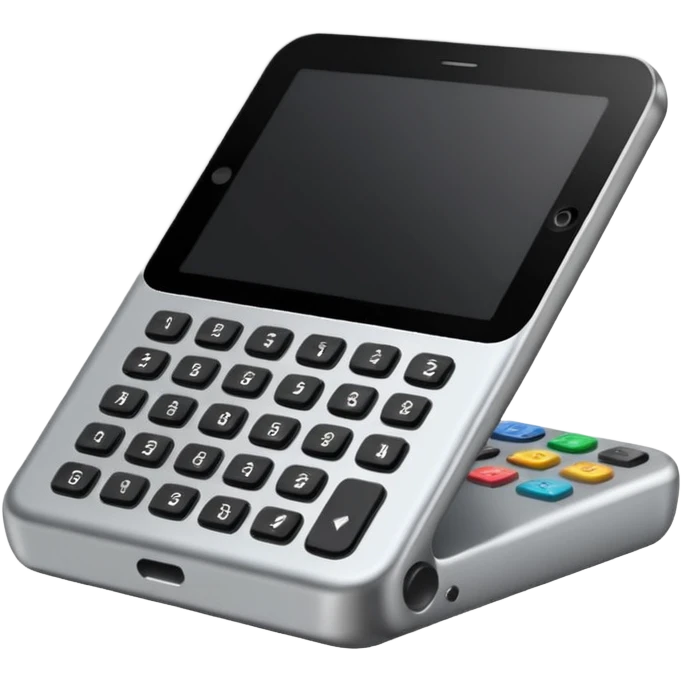 pin pad with a small black screen on top emoji