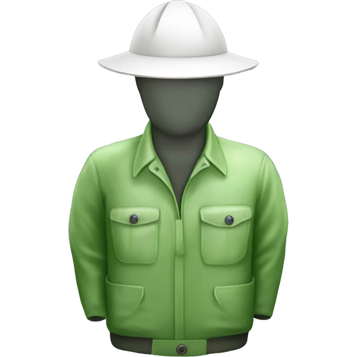 gardener pith helmet jacket white green trees  emoji