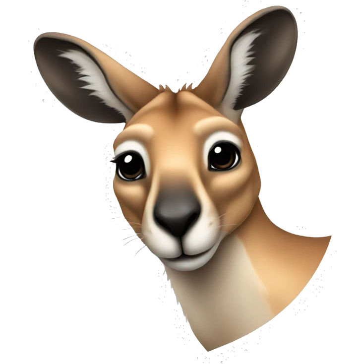 Kangaroo drawn with black outline only  emoji