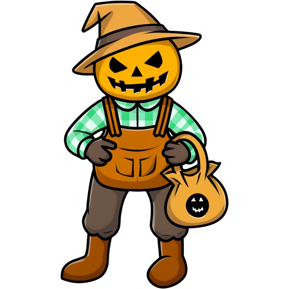 scarecrow man with sack on head full body emoji