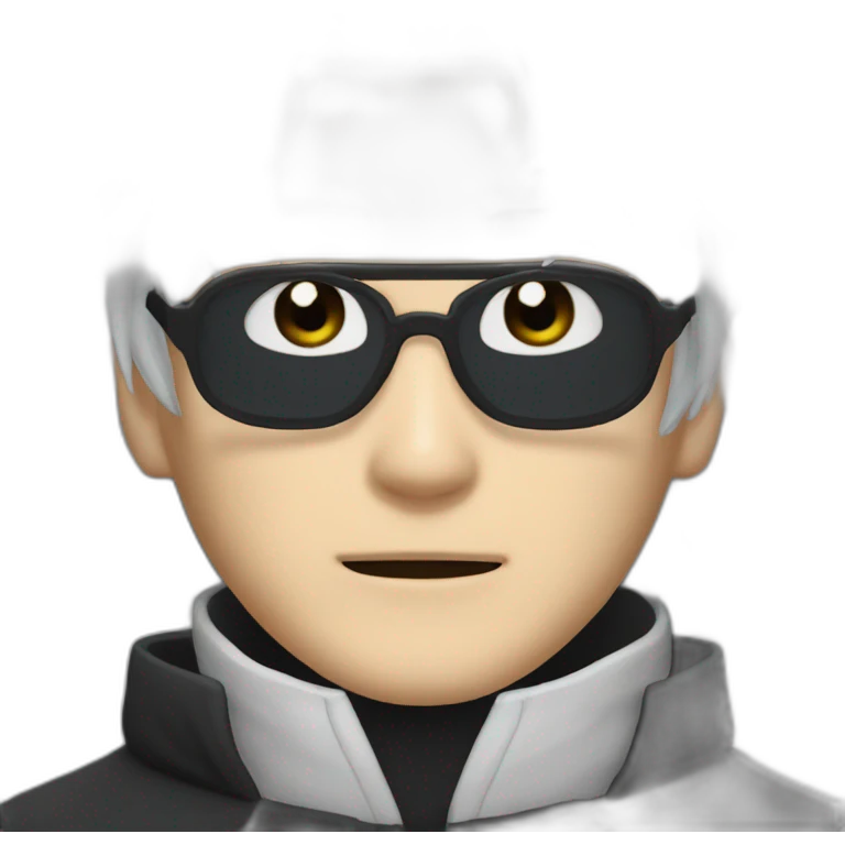 Gojo satoru white hair with a black cloth on his eyes, no glasses emoji