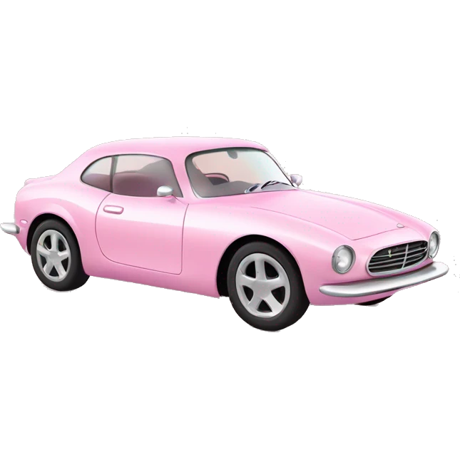Pastel Pink Car "A sleek pastel pink car with glowing headlights, sparkling wheels, and a magical light trail following behind as it moves." emoji