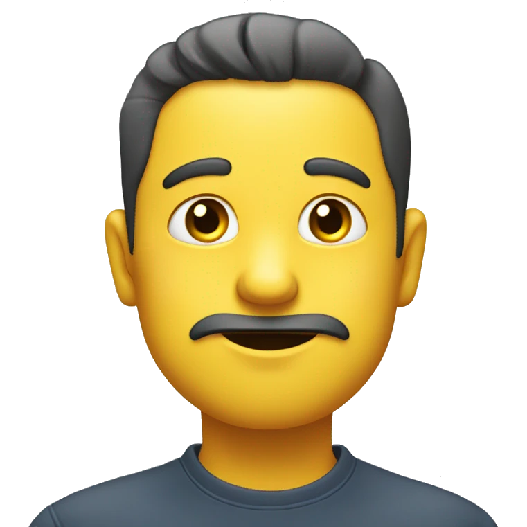 A yellow emoji with furrowed eyebrows looking upwards with thumb and index finger resting on its chin. emoji