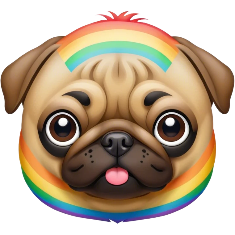 Rainbow pug emoji