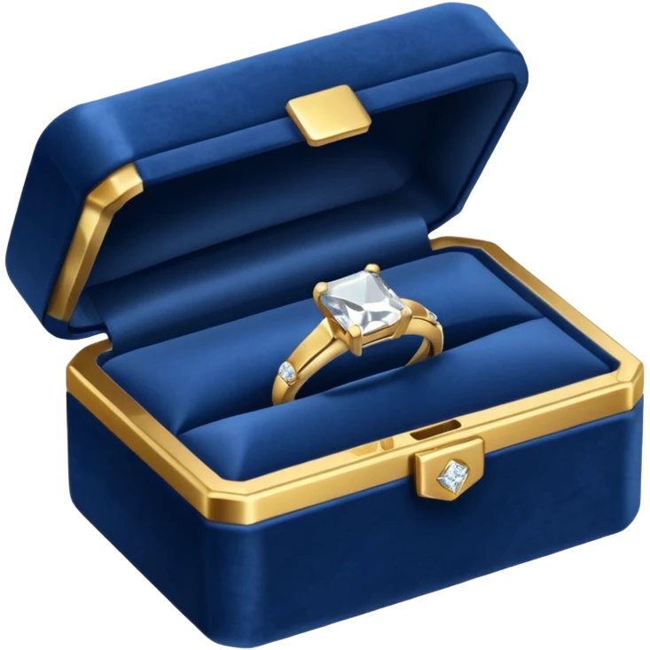 dark blue box with an engagement ring emoji