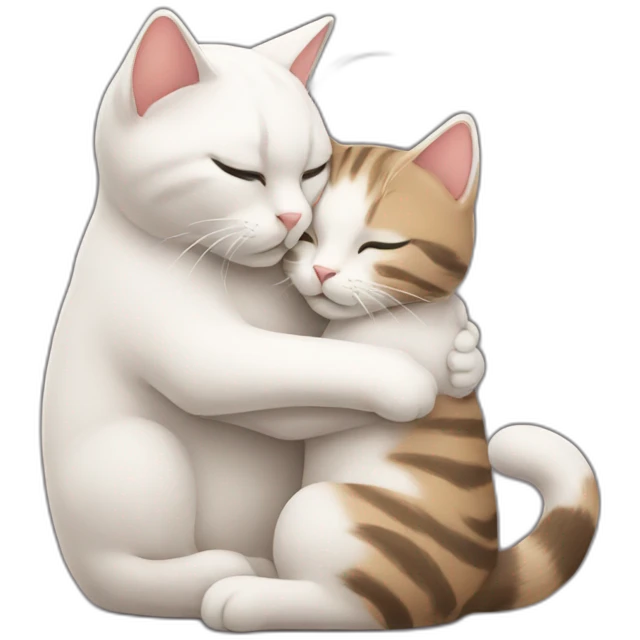 Cat hugging another cat emoji