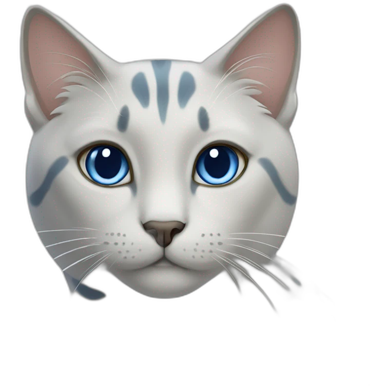 Blue-point cat with white spot on the neck emoji