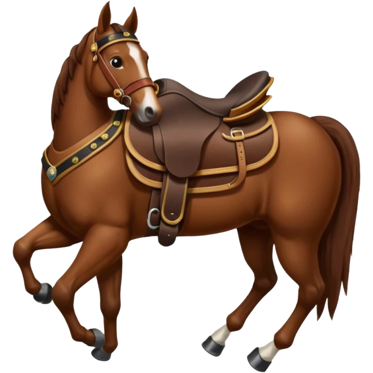 Horse with Cossack saddle emoji