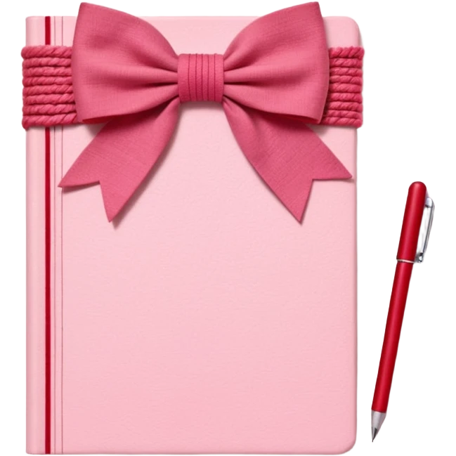 Junk journaling aesthetic book cover, tactile fabric textures, classic framing
Red yarn bow as focal point, soft shadows, calm pastel pink backdrop
Elegant, cozy, artistic, high-end print design emoji