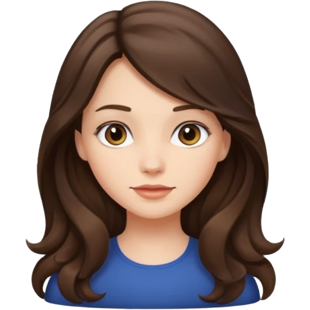 girl brunette long slightly wavy hair  emoji