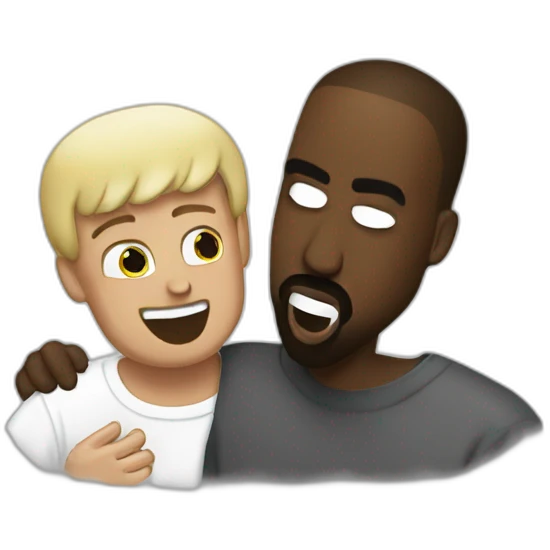 Kanye West being tickled by a klansman nice emoji