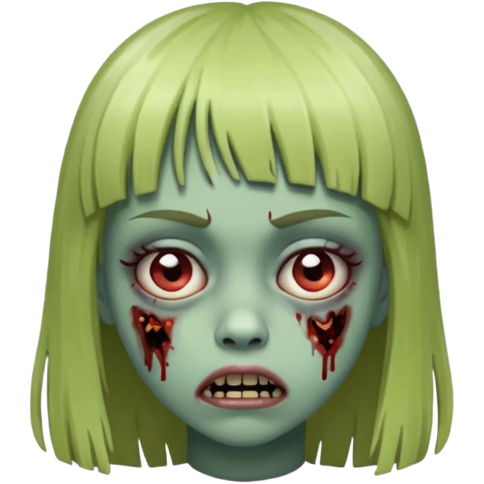 menina de franja com rosto de zumbi  emoji