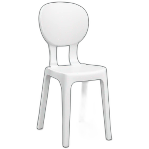 monobloc white plastic chair emoji