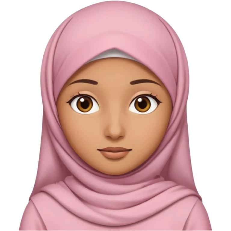 بنت ذات بشره حنطيه محجبه لابسه وردي فاتح emoji