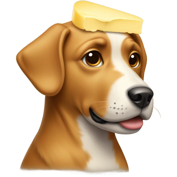 Butter dog dog with butter on its head emoji