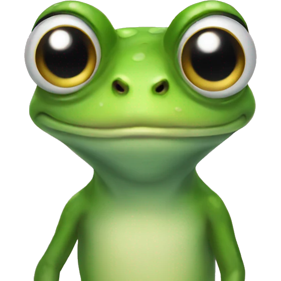 Frog doing side eye emoji