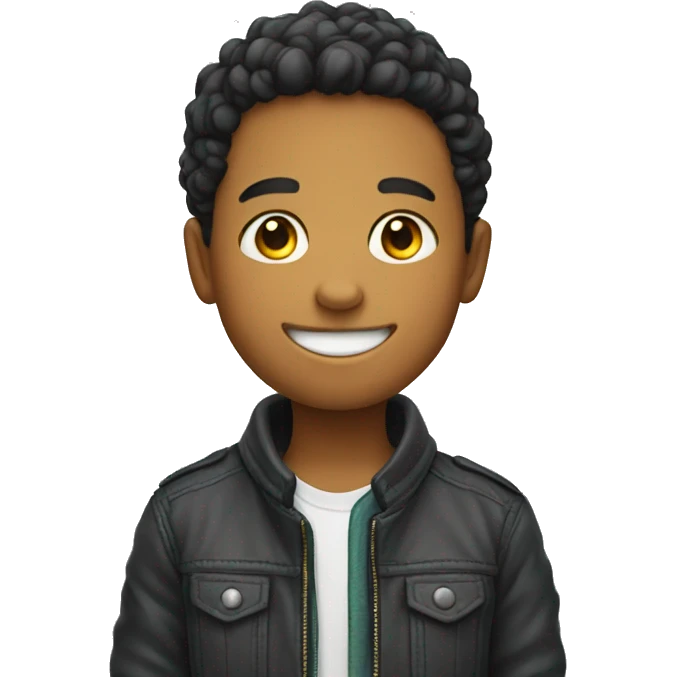smiling boy in jacket emoji