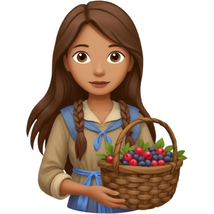 A gatherer woman carrying a woven basket of roots and berries.


















 emoji