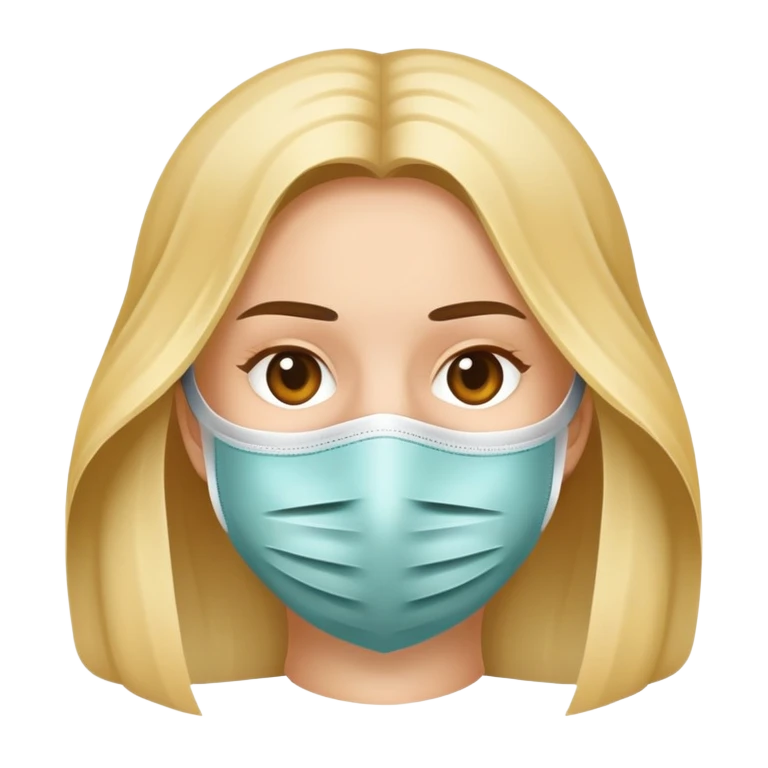 Ein Mädchen mit einer tuchmaske emoji