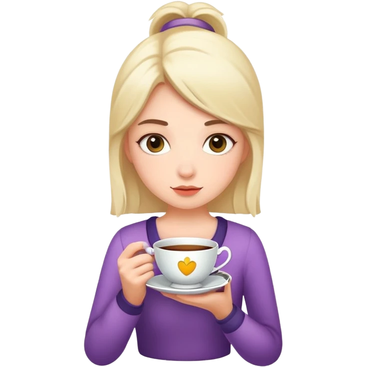 unbothered girl holding a teacup emoji