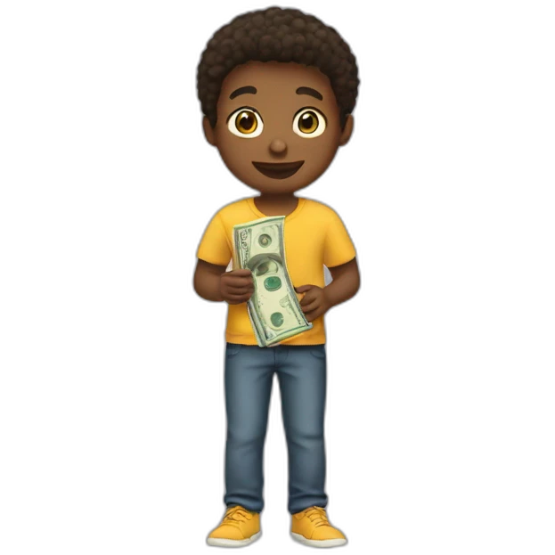 Boy with money emoji