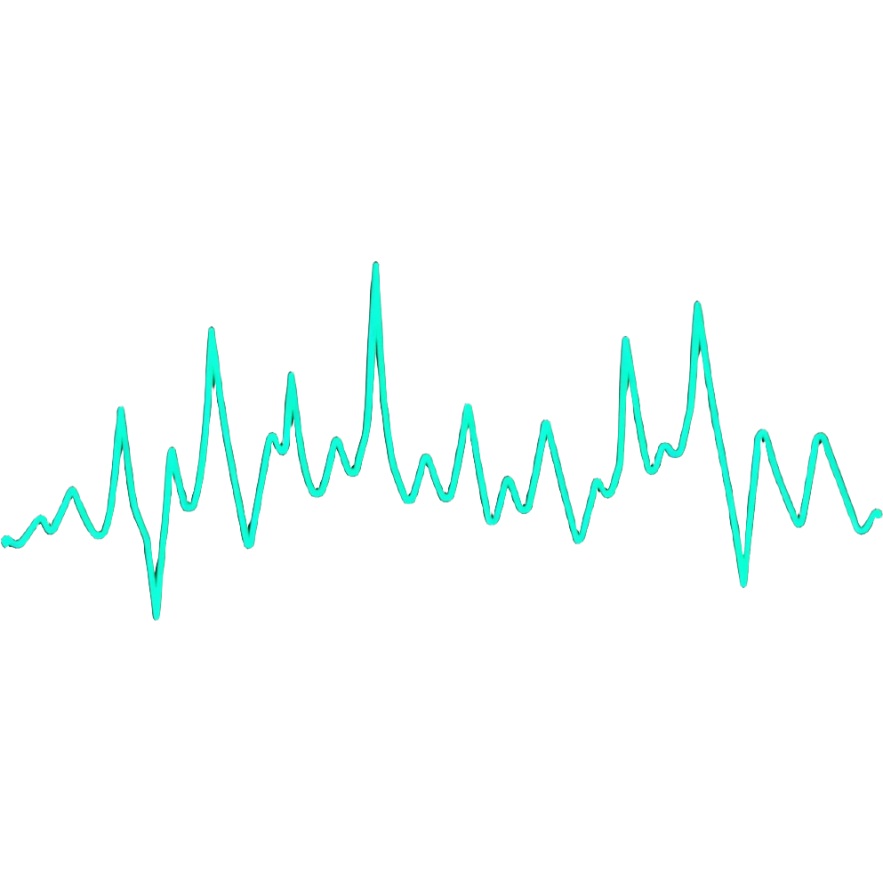 Electronic music visualizer with vibrant soundwaves emoji