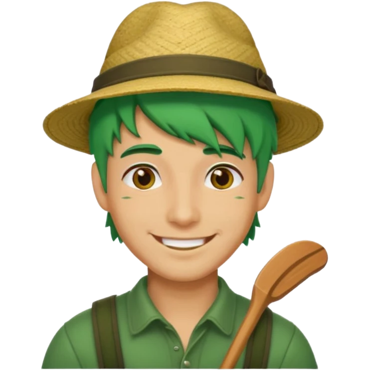 venice gondola guy green hair with hat emoji