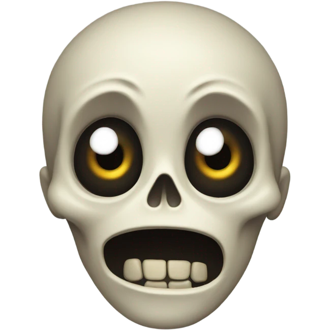 Skeleton emoji mixed with scared emoji  emoji