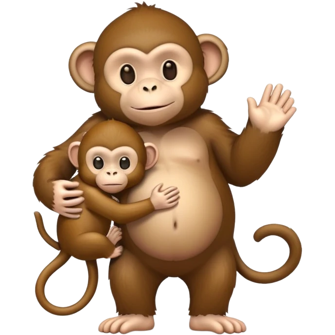 Skinny monkey fat monkey holding hands  emoji