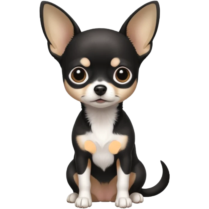 A black and white chihuahua emoji