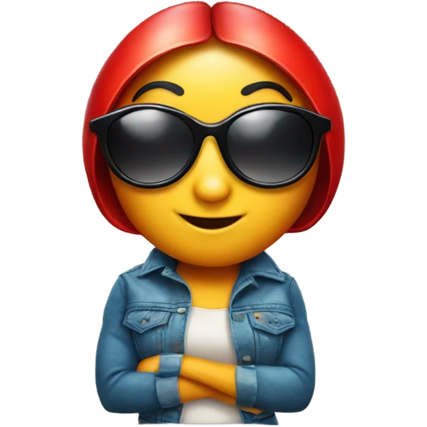 Lady bug with sunglasses emoji