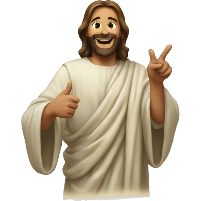 Jesus laughing and pointing  emoji