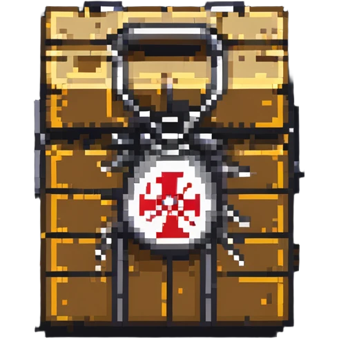 power up crate with bomb symbol for a video game emoji