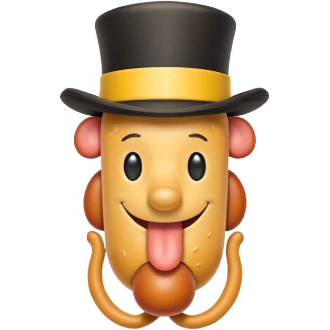 hotdog in a tophat emoji