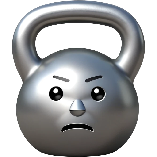 kettlebell looking down with a sad expression emoji