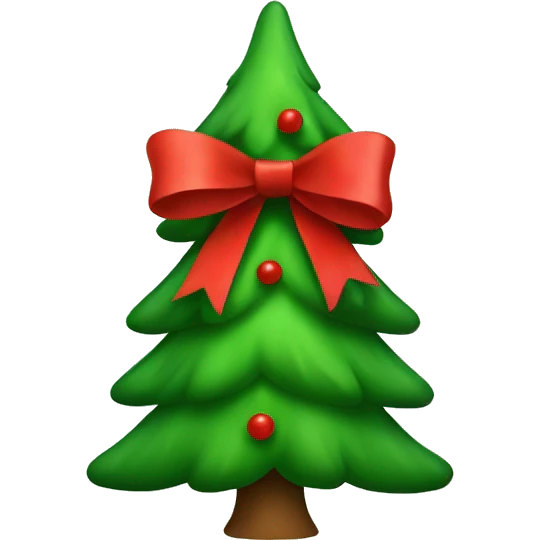 Christmas tree green with red ribbon emoji