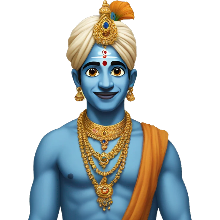 Krishna ji wearing mo paak emoji